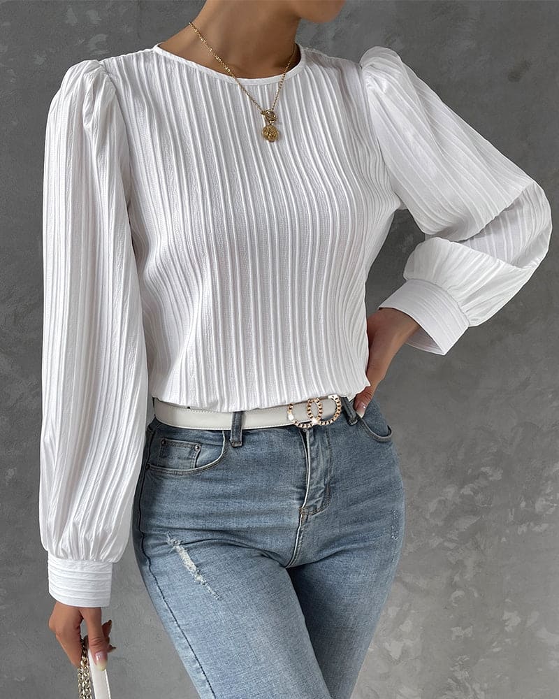 Fashion Canberra I Roza Striped Texture Blouse