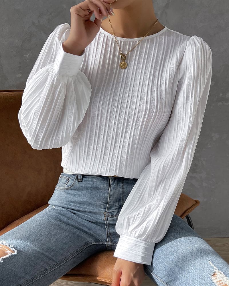 Fashion Canberra I Roza Striped Texture Blouse