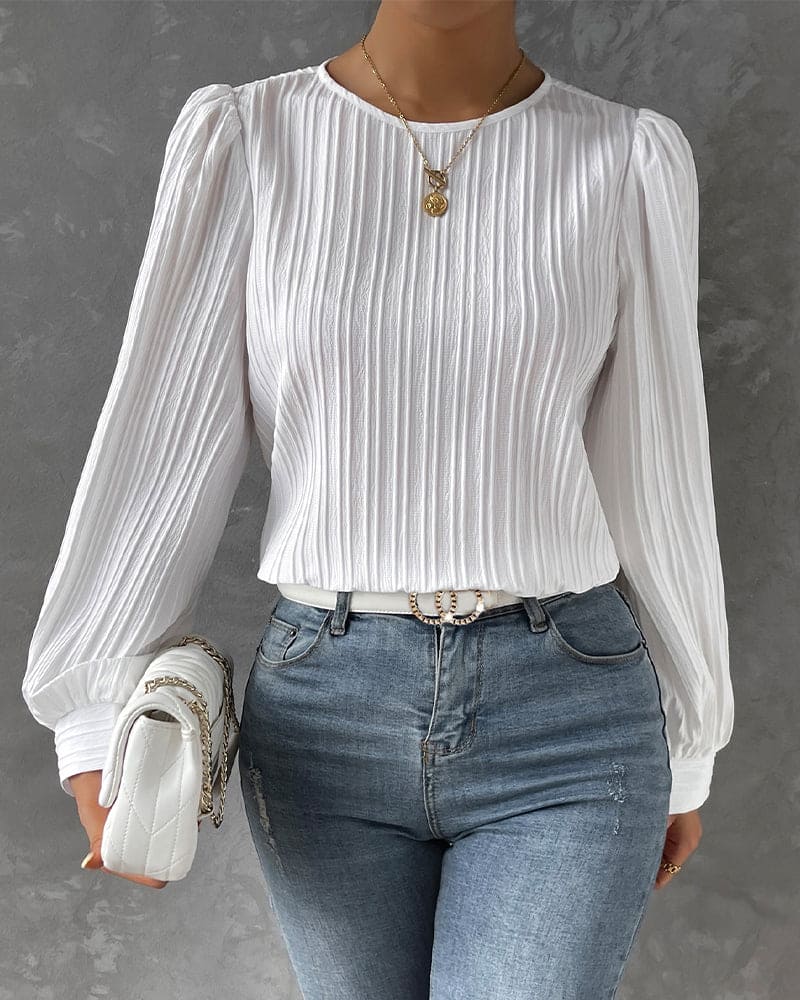 Fashion Canberra I Roza Striped Texture Blouse
