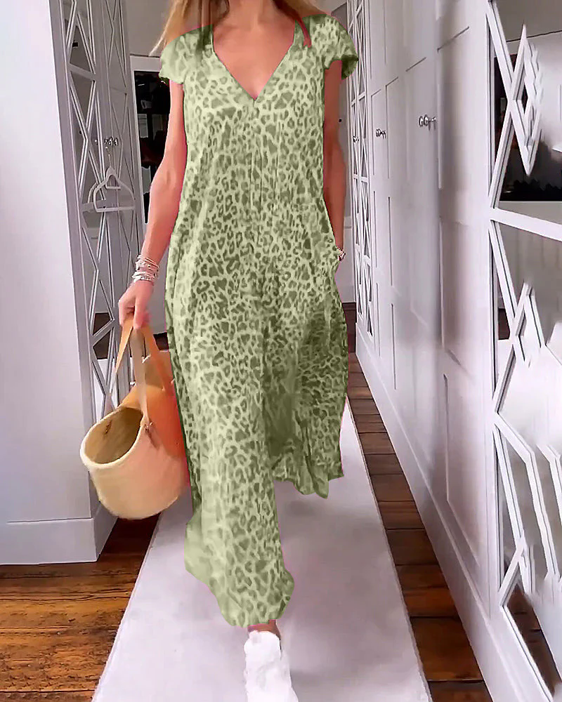 Fashion Canberra I Marina V-Neck Printed Long Dress